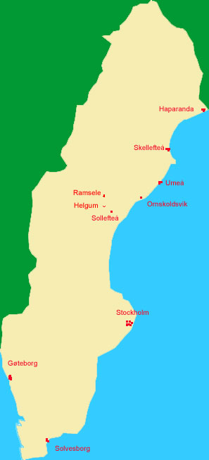 Kort over Sverige